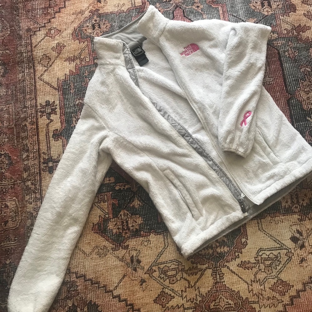 White North Face zip up